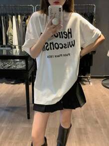 200g Pure Cotton T-Shirt 2025 Summer Ladies New Short Sleeve Pure Cotton Holiday Pattern Short Sleeve Round Neck Couple Wear Small Shirt Tops