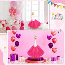 2pcs Princess Goose Outfit Crystal Rhinestone Goose Tiara Crown Tutu Skirt Goose Dress Cute Costume Decor For 17 ' 23 ' Cement/Plastic Porch Goose Spring Summer Party Outdoor Decoration