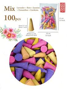 50/100pcs, Agarwood Incense Cone, Incense Tower, Home Incense, Air Purification, Meditation, Lavender, Agarwood Sandalwood, Gardenia, Jasmine, Osmanthus, Wormwood, Mixed Pack