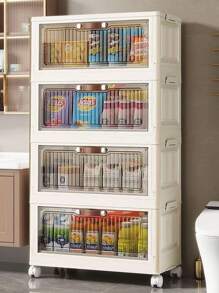 Multilayer (5/4/3/2/1) Freestanding Baby Wardrobe, Thick Infant Storage Cabinet, Household Snack & Clothes Organizer Box, Kids Mini Closet