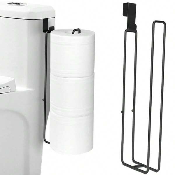 1 pieza Portarrollos de papel higiénico sin taladrar, estante de hierro para toallas de papel/pañuelos de baño, percha para toallas, sin necesidad de perforar la pared, adecuado para organización de cocina y baño, accesorios de baño Regreso a clases