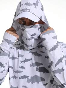 夏季户外钓鱼防晒服海钓冰丝路亚透气户外皮肤衣骑行服 - 彩色 - 查看 4