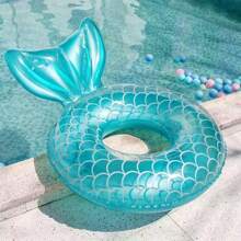 1 pezzo Anello da nuoto gonfiabile a forma di sirena, dispositivo galleggiante, zattera gonfiabile per piscina, letto galleggiante estivo, sedile galleggiante per l'acqua, galleggiante per piscina, adatto per feste in piscina, giochi in acqua, spiaggia, intrattenimento in vacanza, accessori per la decorazione della piscina, regalo di San Valentino