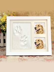 Cornice decorativa con stampa singola della zampa dell'animale domestico, cornice commemorativa per impronte di mani e piedi dei bambini (nero/bianco), decorazione natalizia, decorazione da parete, decorazione natalizia, ornamento, regalo, corona natalizia, Ringraziamento, decorazione per la casa, Cyber Monday, regalo di Natale, decorazione natalizia, regalo di Capodanno - Multicolore - Visualizzare 5