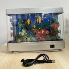 Lámpara de decoración de acuario LED, luz nocturna, paisaje tropical artificial, decoración de cuarto linda, alimentada por USB