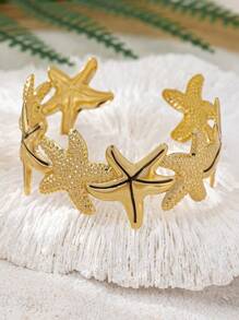 Pulseira de estrela do mar estilo oceano, acessório versátil e casual para férias femininas