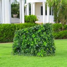 1pc Artificial Plant Wall Roll, 23.6x15.7inch Faux Hedge Wall, UV-Anti Ivy Privacy Fence Wall Screen Faux Greenery Panels Backdrop Boxwood Ivy Vine Leaf Hedge Fence For Indoor Outdoor Green Wall Decor