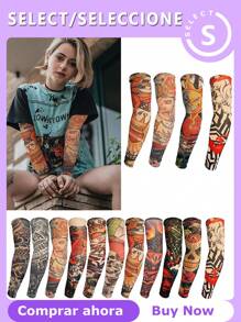 1/6pcs Temporary Tattoo Arm Sleeves Arts Fake Slip On Arm Sunscreen Sleeves Body Art Stockings Protector -Designs , Tiger, Dragon, Skull, And Etc Unisex Stretchable Cosplay Accessories, Temporary Tattoo Arm Sleeves Arts Fake Slip On Arm Sunscreen Sleeves Body Art Stockings Protector -Designs , Tiger, Dragon, Skull, And Etc Unisex Stretchable Cosplay Accessories
