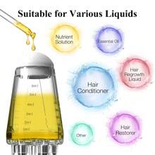 1pc Mini Hair Oil Bottle/Serum Applicator | Zoned Care + Silicone Massage | 2-In-1 Haircare Tool For Home & Travel | Leakproof Detachable Design For Essential Oils/Hair Serums