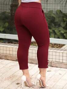 CAPRI PANTS Casual Pocket Button - 淺灰紫 - 查看 3
