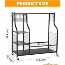 Golf Storage Rack Golf Bag Stand Storage RackGolf Club Organisers Extra Large Golf Bag Organiser With Wheels - as pic - View 5