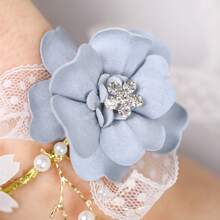 1 Peça Nova Flores de Pulso de Casamento, Pulseira de Pérolas Fada Super da Noiva para Casamento, Jóias de Casamento para Damas de Honra e Irmandade