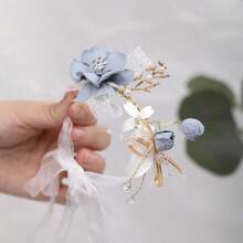 1 Peça Nova Flores de Pulso de Casamento, Pulseira de Pérolas Fada Super da Noiva para Casamento, Jóias de Casamento para Damas de Honra e Irmandade