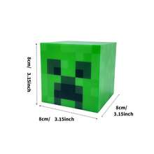 Miniso 1pc Pixel Style Square Night Light, Green Block Shape, Soft Lighting, Perfect For Bedroom, Office, Game Room, Suitable As Gift - Multicolor - View 9