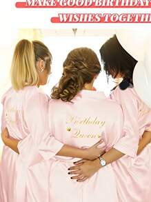 Bata de mujer para fiesta de cumpleaños, reina del spa, bata estilo kimono, bata de spa, bata de pijamada, bata de seda, bata de dormir, reina de cumpleaños, fiesta, regalo, decoración del hogar y el baño, verano, vuelta a la escuela