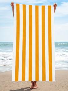 1 pieza Toalla de playa grande a rayas rosa, manta suave con resistencia a la arena, adecuada para piscina, playa, toalla de baño grande, chal para mujer, toalla de baño de secado rápido con impresión digital, toalla de baño esponjosa de doble cara de secado rápido, toalla deportiva absorbente con rayas rosas y azules, toalla de playa portátil, toalla de secado rápido para gimnasia y maratón, impermeable y anti-arena, esencial para la playa y la ducha para parejas