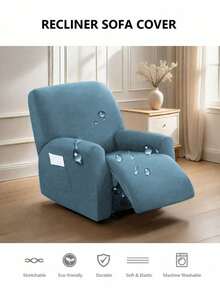 1件装、2件装、3件装，家居用品，牛奶线，加厚弹力，防水防尘，耐磨防污，猫爪图案，沙发套，防滑沙发套，美式风格，适用于客厅、卧室等多种场所 - 霧霾藍 - 查看 7