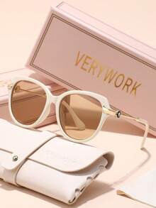Verywork 1 件经典精致休闲风格优雅品牌设计女士时尚眼镜驾驶购物街拍音乐节配饰夏季海滩度假、户外、旅行礼物的理想选择 - 彩色 - 查看 9