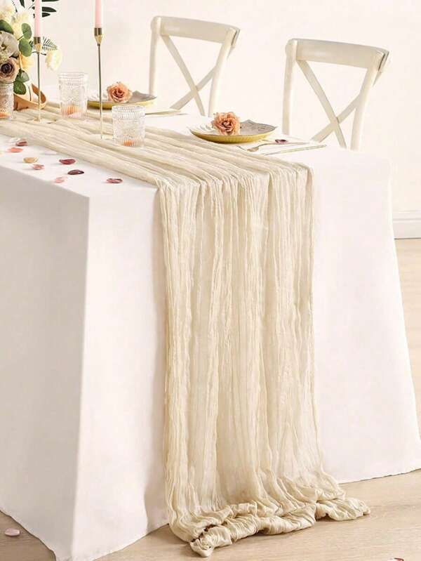 1/2/5 pièces Nappe de table pliante de style laiteux 90*180cm en polyester, décorations de fête d'anniversaire, accessoires de mariage, articles de fête à la maison, décoration de table pour salle, nappe, chemin de table, nappe de table
