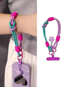 1pc Adjustable Woven Phone Lanyard, Multi-Use Stylish Design - Multicolor - View 4