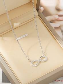 2pcs Minimalist Figure 8 Necklace & Bracelet Set For Women, Elegant Gift And Daily Wear
