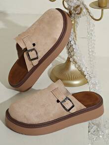 Damen Frühling Neue Runde Zehenkappe Dicke Sohle Bequeme Slip-On, Weiche Sohle Wasserdicht Lässig Mode Pantoletten Weihnachtsgeschenke