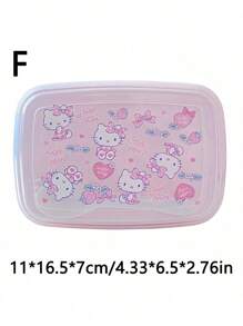 Sanrio 1PC Sanrio Official Licence Cute Kitty Cat Handheld Lunch Box, Girl Heart Portable And Handheld Bento Box, Office Workers, Students Divided Lunch Box, Fruit Box,School Supplies