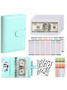 A6 Loose-Leaf PU Notebook Cash Storage Bag