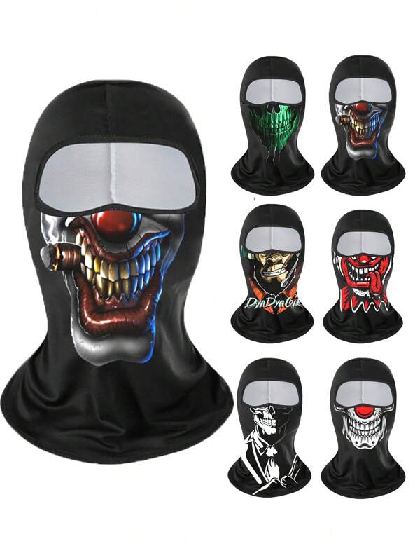 1pc Outdoor Sports Quick Dry Breathable Ice Silk Face Cover, Digital Print Full Face Mask, Suitable For Cycling, Fishing, Beach Sports, UV Protection And Windproof