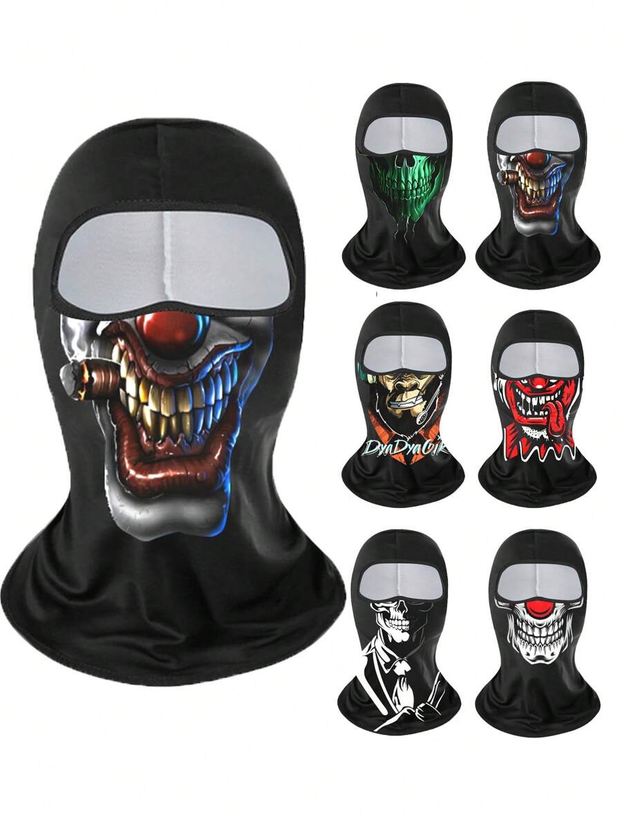1pc Outdoor Sports Quick Dry Breathable Ice Silk Face Cover, Digital Print Full Face Mask, Suitable For Cycling, Fishing, Beach Sports, UV Protection And Windproof