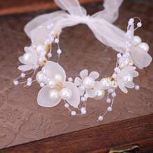 1 Peça Nova Flores de Pulso de Casamento, Pulseira de Pérolas Fada Super da Noiva para Casamento, Jóias de Casamento para Damas de Honra e Irmandade