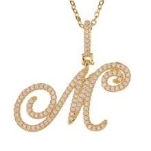 1pc Copper Zirconia A-Z Alphabet Pendant Chain Necklace Fashion Woman Initial Name Jewelry