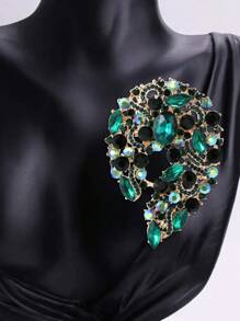 Broche de flor de cristal grande y elegante para mujer, adecuado para usar con vestido, traje, sombrero, zapatos, pañuelo con flor