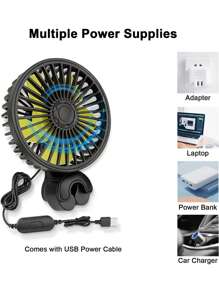 Ventilateur de siège de voiture USB, ventilateur de voiture, ventilateur de refroidissement de voiture USB 5V, ventilateur de voiture rotatif à 360°. 5 pales de ventilateur, 3 vitesses, sélectionnez le réglage approprié selon les besoins, idéal pour fournir un flux d'air frais aux passagers/animaux de compagnie, les gardant au frais. Taille compacte, gain de place, facile à transporter. Le ventilateur de voiture convient aux berlines, SUV, camping-cars, camions et plus.