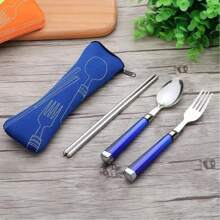 Reusable Cutlery Organizer Bag With Zipper Pouch – Portable Silverware Holder For Camping, Picnic & Travel, Washable Linen Utensil Carrier With Chopstick Pocket, Giftable Set