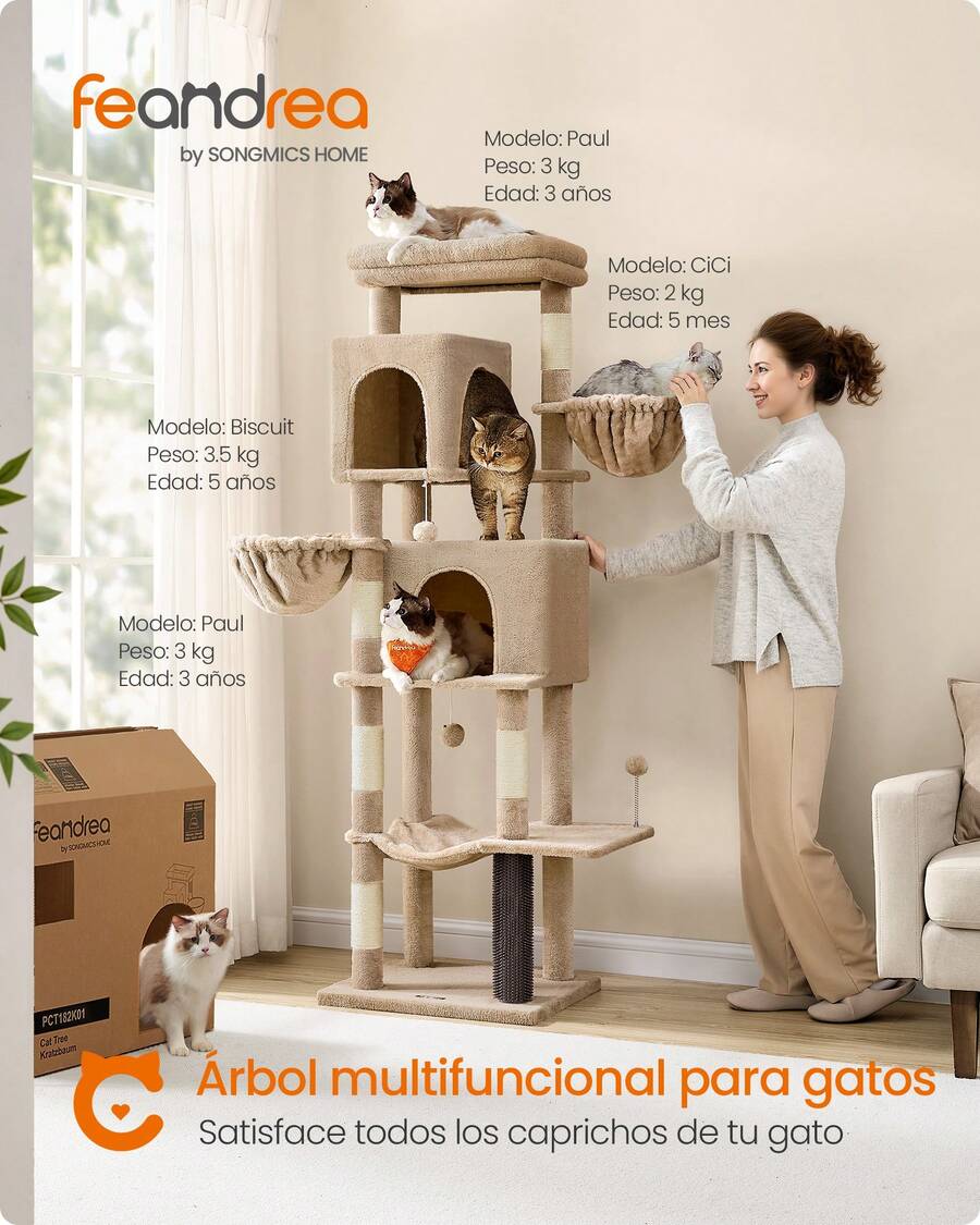 Feandrea Cat Trees & Condos - Camel - View 1