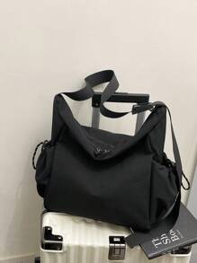 Bolsa de Ombro de Nylon à Prova d'Água de Grande Capacidade Casual, Bolsa Transversal Unissex para Passeio