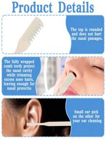 1/5pcs Unisex Gentle Painless Nose Hair Trimmer Set - Portable Manual 360° Rotating Dual Heads, Skin-Friendly Facial Hair Removal Tools With Precision Trimming Function Travel Essentials Travel Accessories Nose Tools Graduation Mother's Day