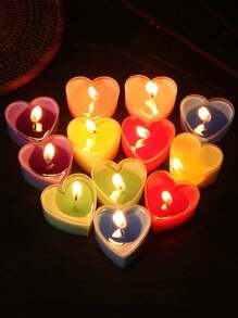 1 set de bougies en forme de cœur, bougies en cire, ambiance romantique, humeur festive, décoration intérieure, cadeau d'anniversaire, cadeau pour petite-amie, fête, fête des mères, chaque bougie brûle pendant 1,5 à 2 heures, DIY, indispensable pour le mariage, les fiançailles