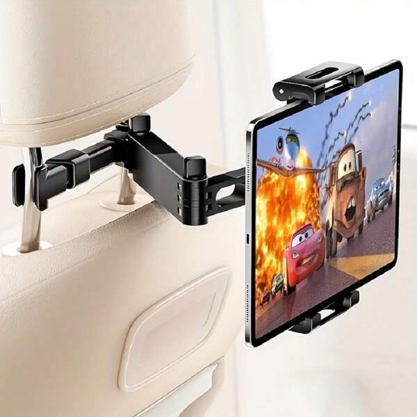 Tablethouder voor achterbankhoofdsteun - Onmisbaar voor autoritten - 360 graden draaibaar en verstelbaar - Onmisbaar voor roadtrips - Compatibel met tablets en smartphones - Compatibel met iPhone, Android-telefoon, cadeau voor verjaardagen, familie en vrienden - Autoaccessoires - Autotelefoonhouder