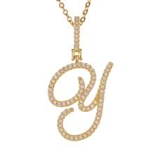 1pc Copper Zirconia A-Z Alphabet Pendant Chain Necklace Fashion Woman Initial Name Jewelry