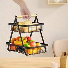 1 pezzo Cesto portafrutti per ripiano, cesto per il pane, portaortaggi per la conservazione in cucina, cesto per la frutta con ciotola avvitabile, con 2/3 cestini separati per verdure, organizzazione cucina, utensili da cucina, decorazione ambiente, adatto per cucina, ristorante, festa, campeggio, raduno, regalo per amici e famiglia