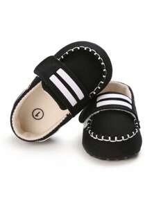 Classic Fashion Unisex Flat Loafers, Non-Slip Canvas Casual Shoes For Newborn Babies, First Walking Shoes