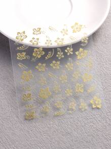 Hibiscus Flower 3D Nail Stickers Cherry Blossom Floral White/Black/Gold/Blue Florals Petal Nail Art Decals Sliders Manicure Nail Tips Decor,Y2K Star Adhesive Nail Art Supplies Decal For Women Nail Supplies DIY Manicure Decoration