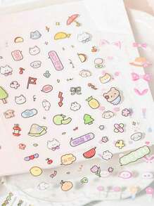 1 Book Of Cartoon Pattern, Die-Cut Shape Colored Time Sequence Sticker Book, Cute Mini Patterns, Diversified Fantasy Designs, Multifunctional Creative Decorative Accessories Suitable For Scrapbook, Diary And Aesthetic Office Supply Decoration,School Supplies,Back To School