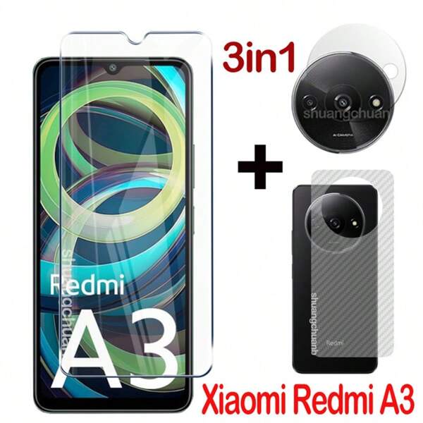 3-In-1 Tempered Glass Screen Protector Compatible With Redmi A3, Redmi A5, Infinix Hot60i, 17, Infinix Smart 10, Pova 7, Honor X6B, Honor X5B, Honor X8C, Vivo V50Lite, Infinix Note50pro, Infinix Note 50, Honor 400 Lite, Spark 40C, Infinix GT 30 Pro, Galaxy A17, Compatible With IPhone, OPPO, Vivo, Realme, Transsion, Spark Go 2, Redmi, Honor,