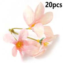 20 Pieces Silk Flowers Photography Props, Realistic Wedding Bouquet, Bulk Artificial Flower Heads, Floral Wreath Made Of Synthetic Silk Flowers, Random Assorted Faux Flowers
