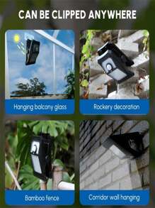 1pc/2pcs Solar Clip-On Light - Motion Sensor, USB & Solar Powered For Garden, Patio & Camping(USB Cable Not Included)(1500mAh)
