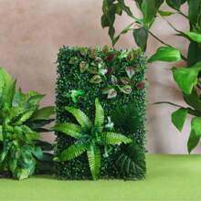 1pc Artificial Plant Wall Roll, 23.6x15.7inch Faux Hedge Wall, UV-Anti Ivy Privacy Fence Wall Screen Faux Greenery Panels Backdrop Boxwood Ivy Vine Leaf Hedge Fence For Indoor Outdoor Green Wall Decor