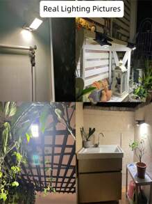1pc/2pcs Solar Clip-On Light - Motion Sensor, USB & Solar Powered For Garden, Patio & Camping(USB Cable Not Included)(1500mAh)